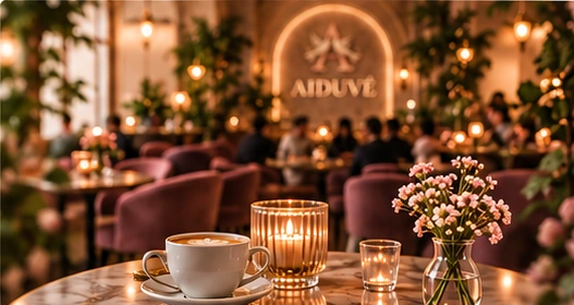 The warm, flower-filled AIDUVÉ café